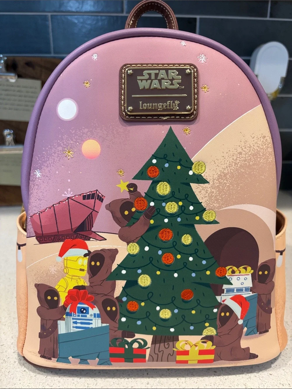 Jawa Star Wars Christmas Tree Lounging Backpack and Wallet Set NWT